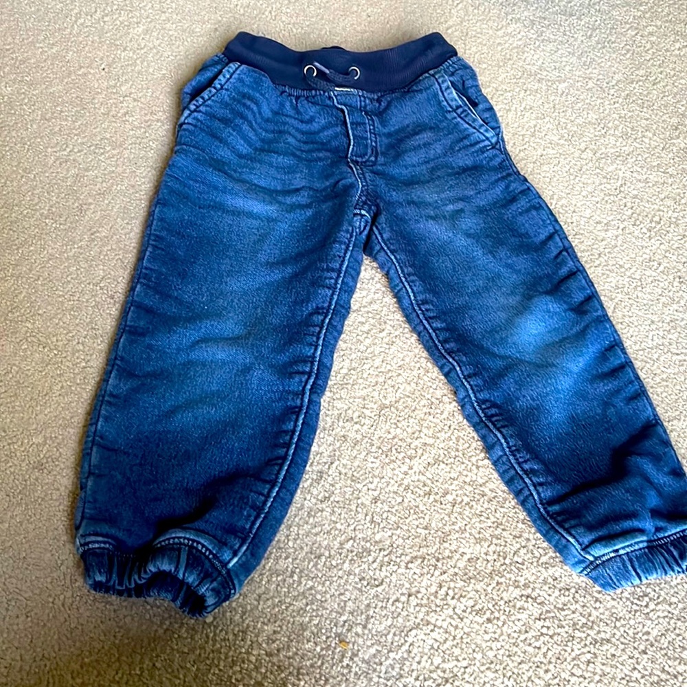 Elastic waist and ankle toddler jeans